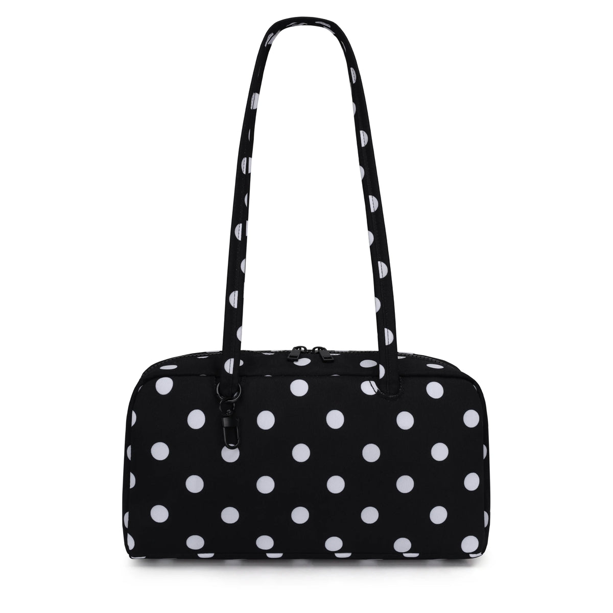 Nylon Tote Bag Bowler Bag Women Shoulder Purse with Keychain Clip, Lightweight Zipper Handbag Daily Work Travel Gym Gift for Mum