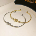 Stainless Steel Bracelets Vintage Men's Fashion Woven Twist Texture Bangles for Women Jewelry Statement Streetwear Goth Gifts