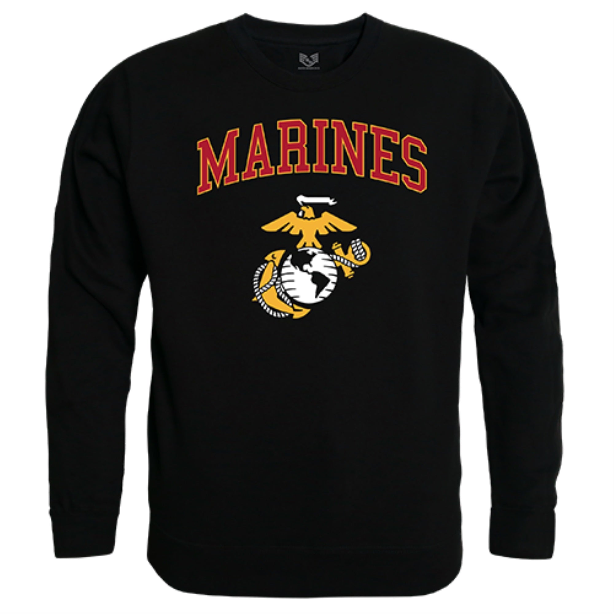 Crewneck Sweatshirt, Marines, Black, 2X