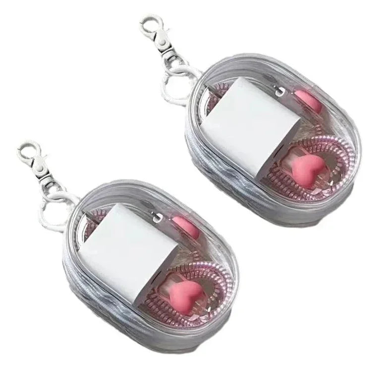 1/2Pcs Clear PVC Doll Display Storage Bag With Keychain Dustproof Portable Doll Organizer Pouch Outdoor Carry Case Accessories