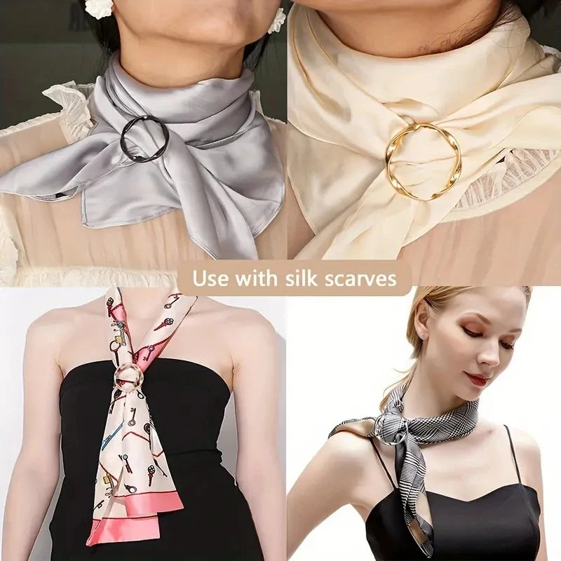5pcs Simple Fashion Metal Buckles Adjustable T-Shirt Corner Knot Buckles and Scarf Decor Fasteners for Women Stylish Accessories