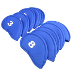 10Pcs/Set Golf Head Covers For Iron Golf Club Protective Black/Red/Blue Golf Club Iron Head Protector Golf Accessories