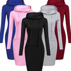 Ladies Autumn Attire Women's Hooded Dresses Hoodie - Style Sweatshirt Dresses for Women Tops in Ladies Clothing