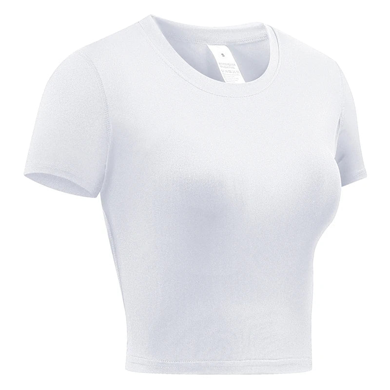 Women's Compression Shirt Short Sleeve Athletic Yoga Running T-Shirt Summer Gym Workout Quick Dry Stretchy Tees Tops Baselayer