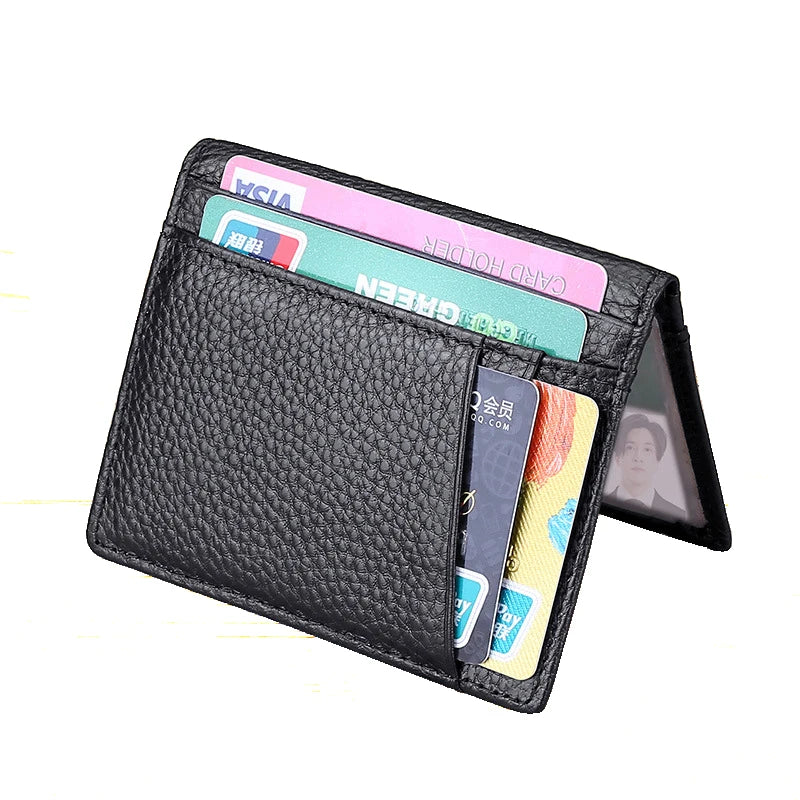 YUECIMIE Super Slim Soft Wallet Genuine Leather Mini Credit Card Holder Wallets Purse Thin Small Card Holders Men Wallet
