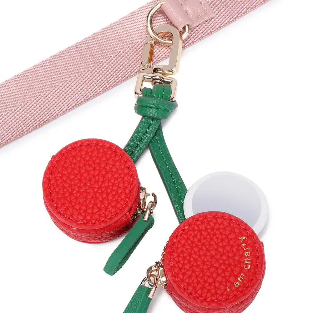 Fruit Coin Purse Cherry Blueberry Design Fruit Charm Coin Purse Cute PU Leather Pendant Keychain Earphone Bag Mini Storage Bag