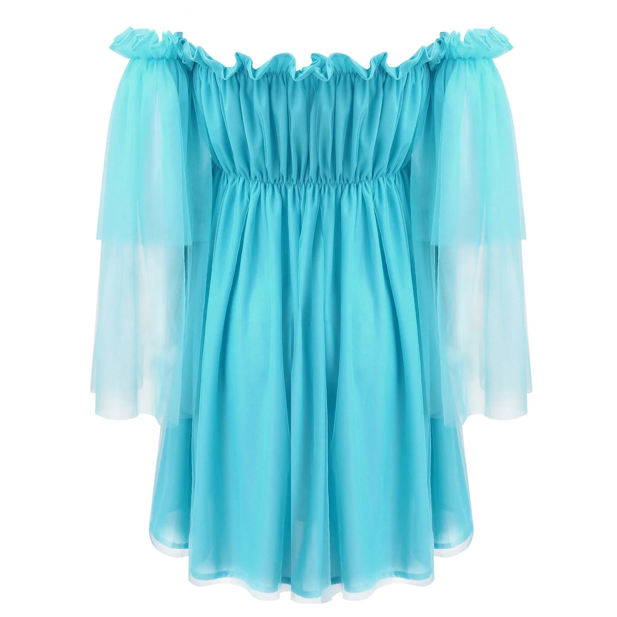 Off Shoulder Ruffle Dresses For Women Elegant Summer High Waist Loose Wedding Dress Summer Women's Dresses Beach Female Dress