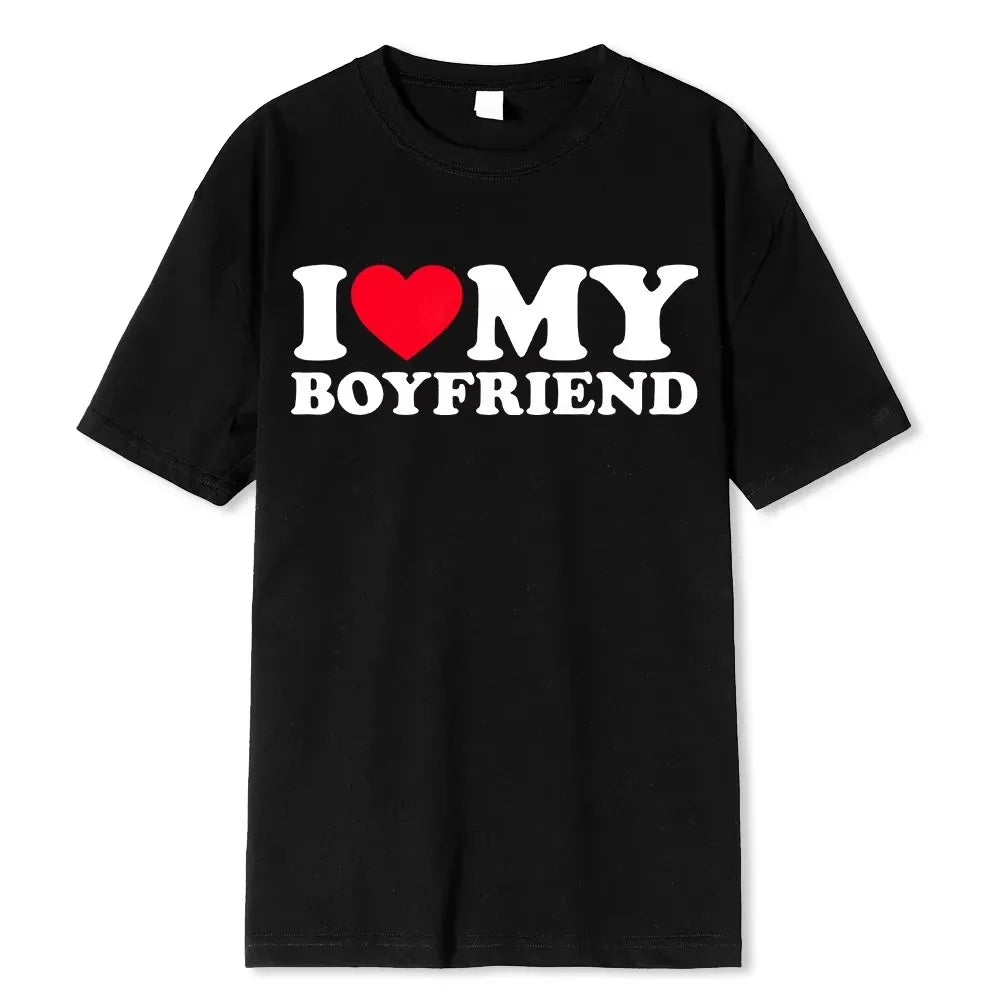 I Love My Boyfriend Clothes I Love My Girlfriend T Shirt Women Summer Manga Graphic Short Sleeve Tee Soft Female