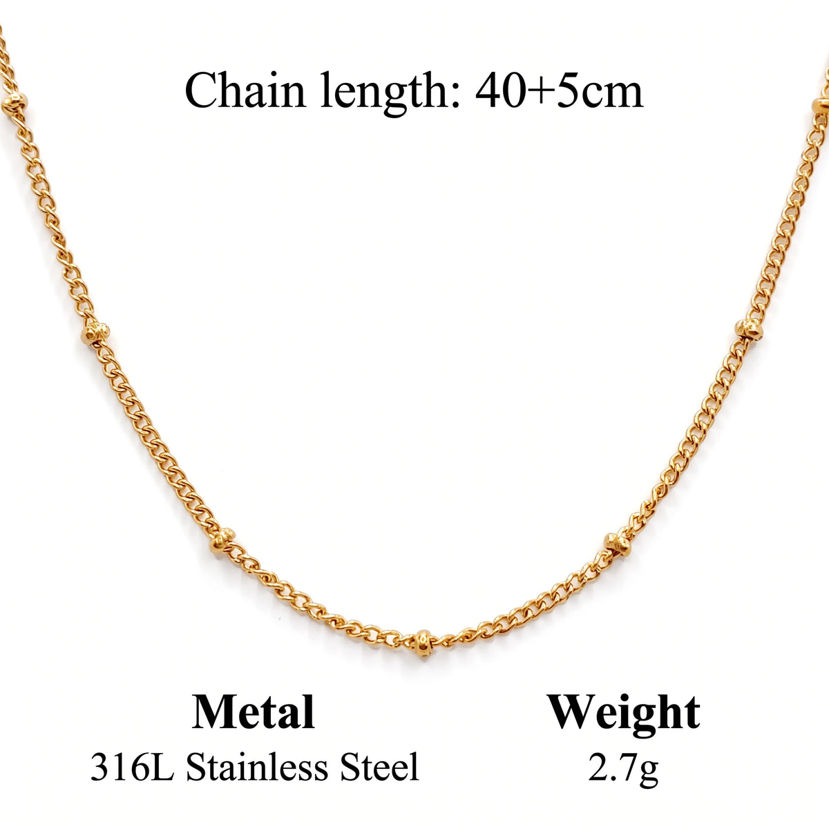 Stainless Steel Gold Plated Dainty Minimalist Zircon Charm Anti Tarnish Chain Round Clear Cz Stone Necklace for Women Jewelry