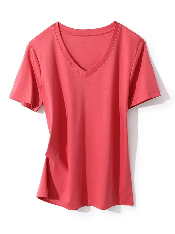 SuyaDream Women Solid T Shirts, Silk Cotton Blend, O Neck, Short Sleeved Solid Tee, 2025 Summer Candy Colors Basic Cozy Top Gree