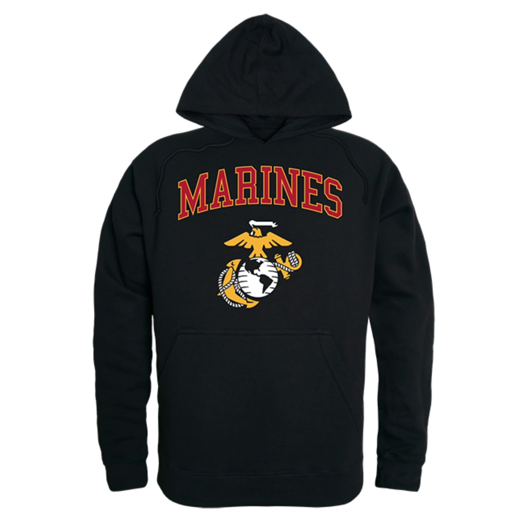 Pull Over Hoodie, Marines, Black, L