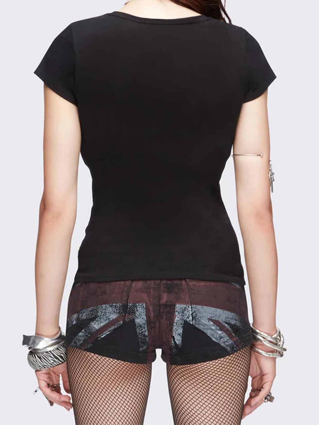 2026 Women's Y2K Retro Hot Girl T-shirt Cross Rhinestone Embellished Slim Fit Short Sleeve Fashion New Streetwear Tops