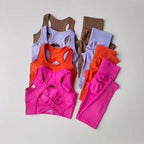 2PCS Sports Bra Women's Set Professional Fitness Tank Top Bra Shockproof Running Leggings Yoga Suit Beautiful Back Bra Clothing