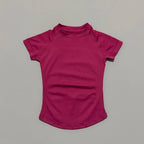 Women Sports T-Shirt Round Neck Short Sleeve Breathable Stretchy Tops Gym Fitness Yoga Running Workout Casual Athletic Shirts