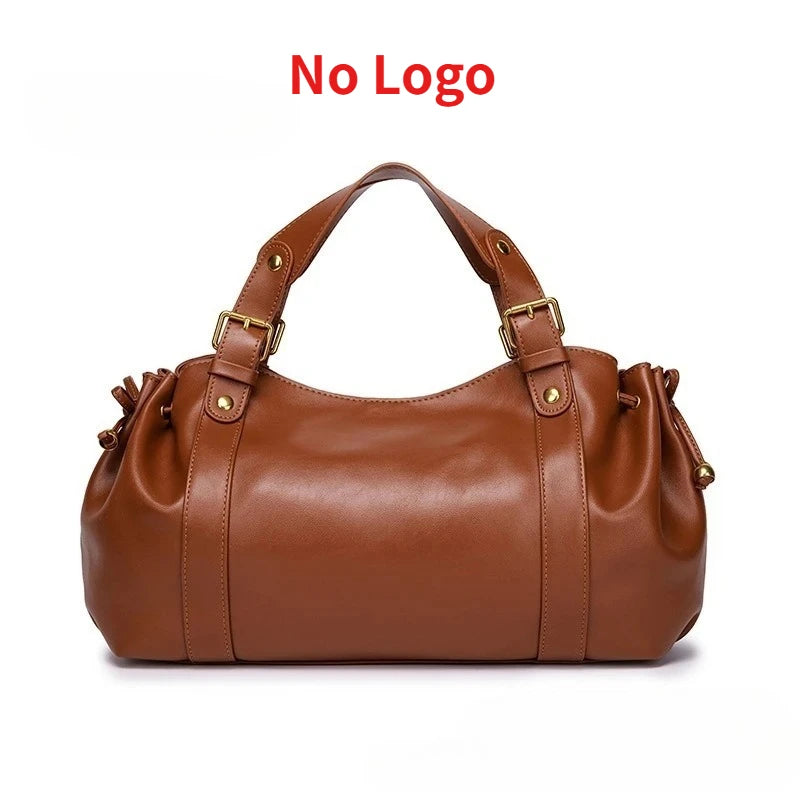 Women's Simple Crossbody Bag Elegant And Versatile Boston Style Work Interior Polyester Soft Handbag