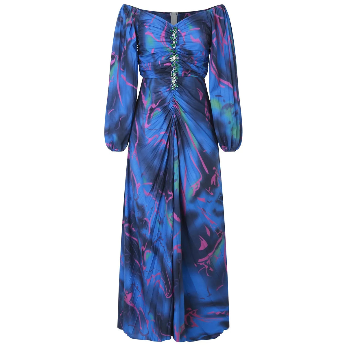 Ladies Gathering Long Sleeved Dress Pleated Slim Evening Party Dress For Women Chic Gala Graduation Dresses Vestidos Para Mujer