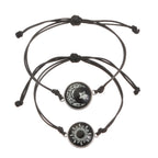 New Moon and Sun Love Time Gem Glow Couple Bracelet - Hand-woven Rope for Couples
