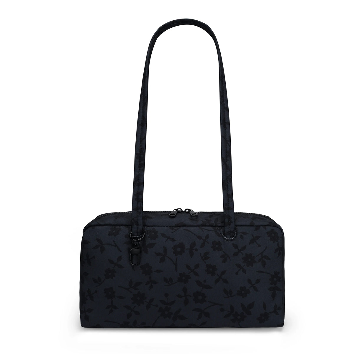 Nylon Tote Bag Bowler Bag Women Shoulder Purse with Keychain Clip, Lightweight Zipper Handbag Daily Work Travel Gym Gift for Mum