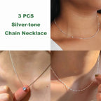 Stainless Steel Gold Plated Dainty Minimalist Zircon Charm Anti Tarnish Chain Round Clear Cz Stone Necklace for Women Jewelry