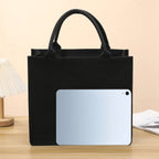 Homefish Leisure thickened handheld canvas tote bag black three-dimensional large-capacity simple shopping bag handbags