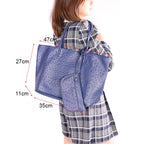 XMESSUN Original Fashion Style Women Bag Portable Women's Bucket Bags Ostrich Pattern Shopping Tote Casual Simple Ladies Handbag