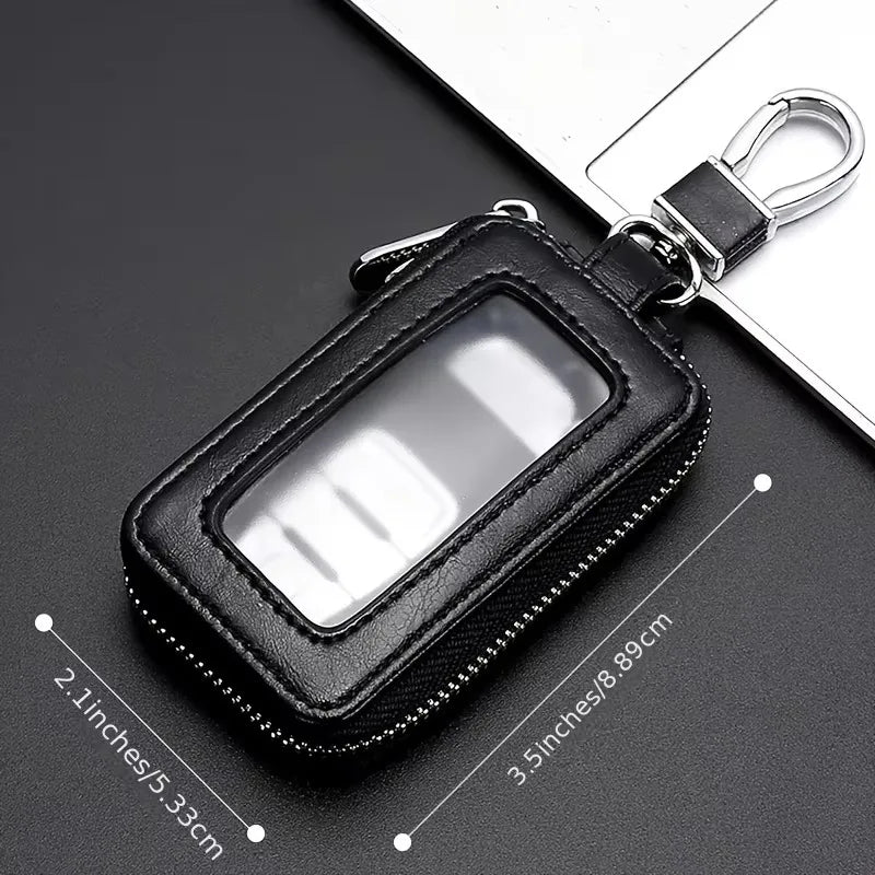 Car Key Case Key Protector Smart Key Chain Coin Holder Metal Hook And Keyring Wallet Retro Bag For Auto Remote Key Fob