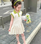 Children Dress Spring Summer Turn-Down Collar Kids Clothes Fashion Toddler Baby Girls Clothing Summer Dress Girl Clothes