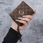 New style women's wallet, short, European and American PU high-end coin purse, printed, multi-card slots, small wallet, money cl