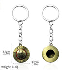 One Piece Luffy Straw Hat Keychain Rotatable Zoro Skull Metal Pendant Role-Playing Decorative Accessories Fan Jewelry Gift