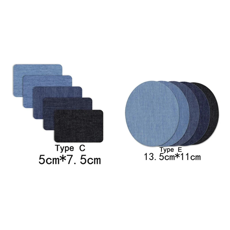 Denim Patches DIY Iron On Denim Elbow Patches Repair Pants For Jean Clothing Pants Badges Apparel Sewing Fabric NEW