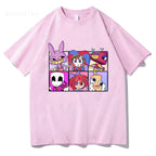 THE AMAZING DIGITAL CIRCUS Print T-Shirt Men Women Casual High Quality Pomni The Jester Ramen T-Shirts Cotton Short Sleeve Tees