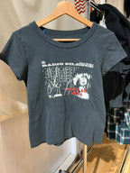 Casual Women Letter Print Slim Crop Top Round Neck Cotton Short Sleeve Summer Casual Vintage Tees Female Streetwear T-shirts New