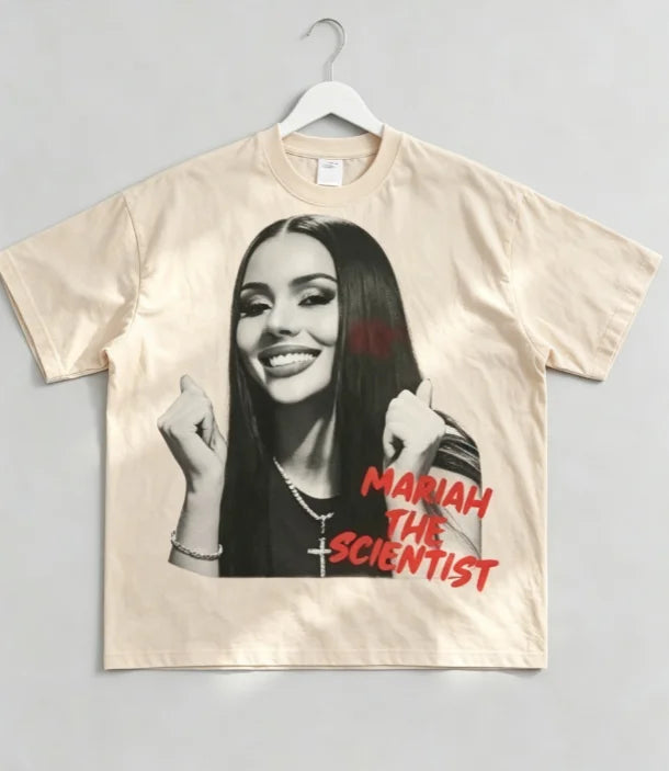 2026 Spring Summer Unisex Hip Hop Graphic Tee, Fashion New Arrival Clothing, Soft Cotton Crewneck Short Sleeve, Mariah Scientist Rapper Free Thugs Letter Print, Retro Rap Aesthetic Daily Casual Loungewear, Novelty Fan Gift To