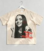 2026 Spring Summer Unisex Hip Hop Graphic Tee, Fashion New Arrival Clothing, Soft Cotton Crewneck Short Sleeve, Mariah Scientist Rapper Free Thugs Letter Print, Retro Rap Aesthetic Daily Casual Loungewear, Novelty Fan Gift To