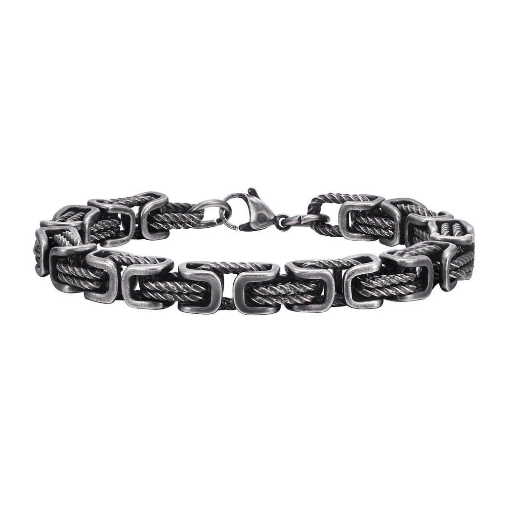 Vikings Jewelry Personalized Pattern Chain Bracelet Men's Thick Section Boy Hip-hop Street Hipster Fashion Jewelry with Wood Box