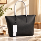 HTMCK Women Large Capacity Tote Bag, Waterproof PU Simple Solid Color Shoulder Handbag, Casual Commuter Shopping Travel Bag