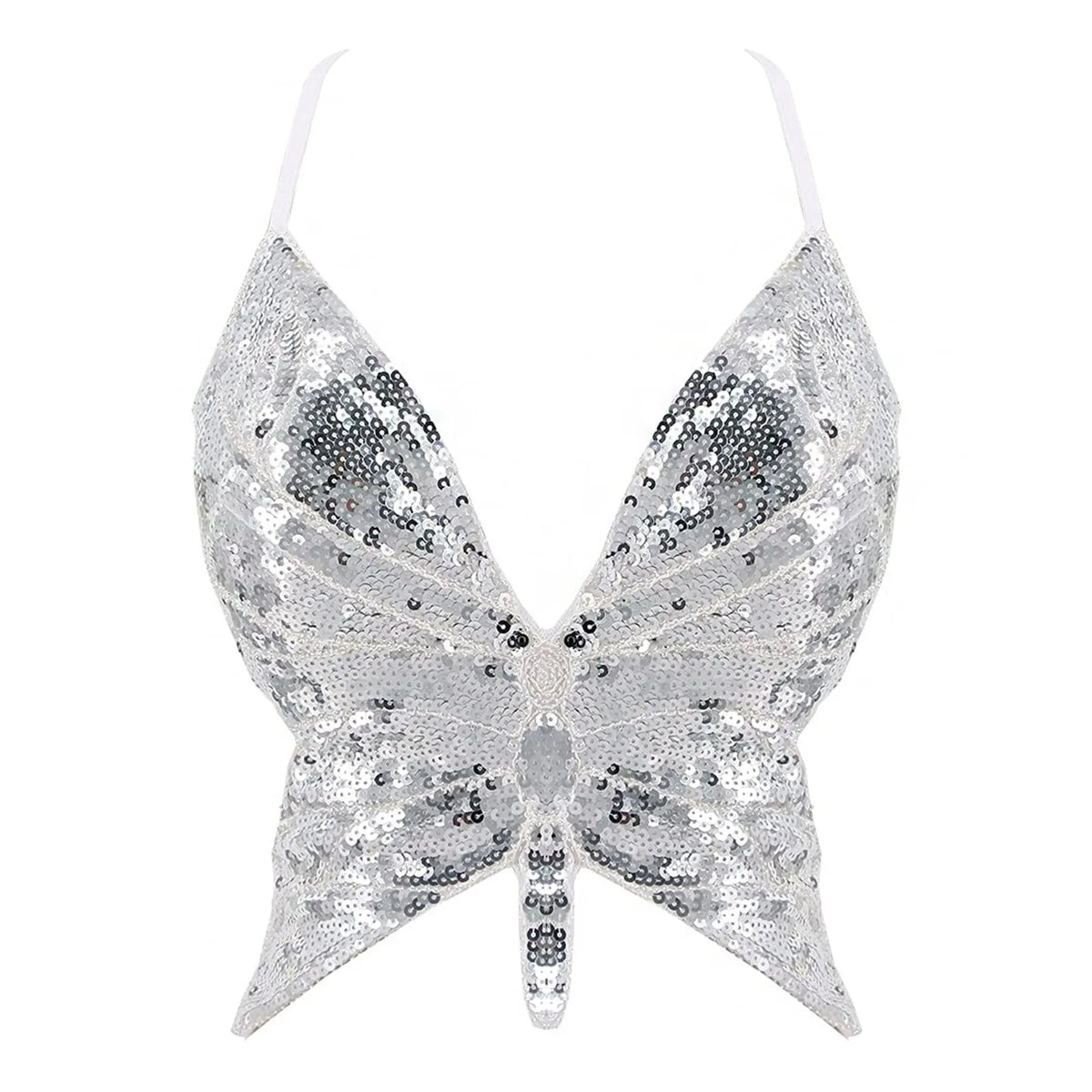 2025 Sparkly Sequin Crop Top Women Clothing Bandage Backless Dance Vest Vintage Party Camisole Tank Tops Clubwear Glitter Outfit