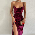 European and American Style Women's New Spring and Summer Fashionable and Sexy Slim Fit Slit Strap Dress for Women