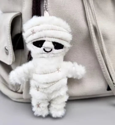 Cute Mummy Skeleton Plush Keychain Soft Stuffed Bag Pendant Halloween Keyring Gift Backpack Car Accessory