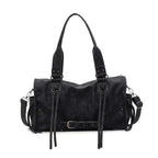 Retro Motorcycle Handbag Women Horizontal Tote Storage Tassel Design Pillow Shoulder Bag Trendy Large Capacity Soft Underarm Bag