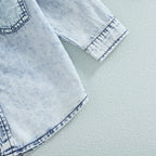 2022-06-23 Lioraitiin 0-5Years Toddler Boys Spring Autumn Coat Long Sleeve Button Down Patchwork Hooded Jackets