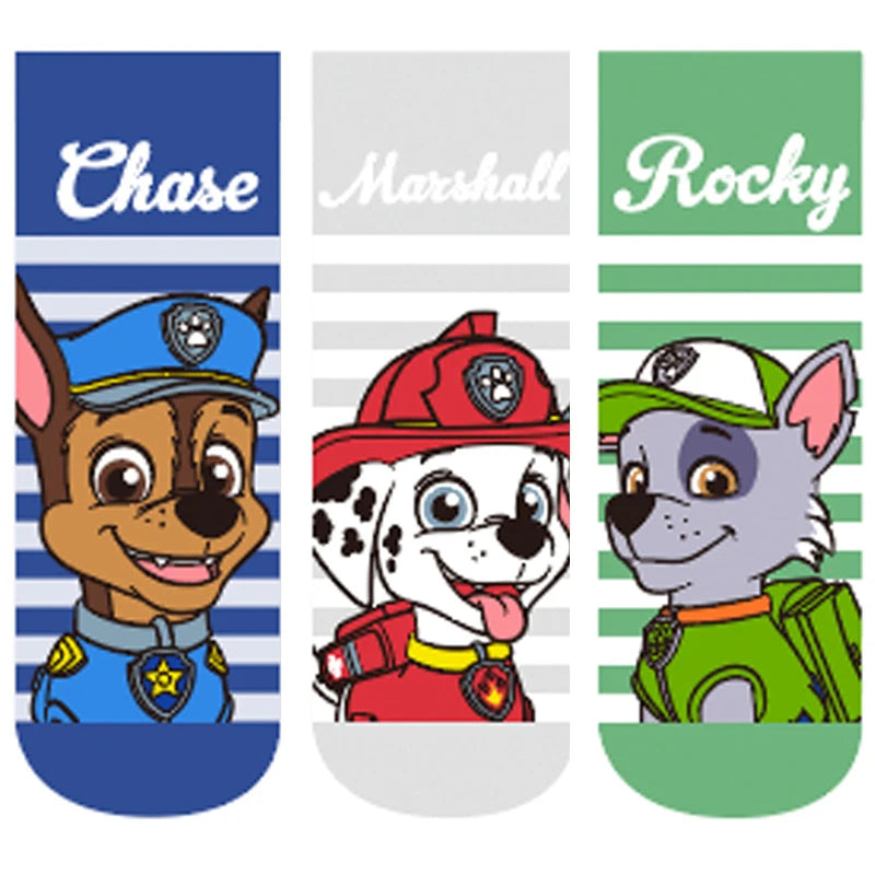100% Genuine Paw Patrol 3Pairs Baby Spring Autumn Summer Knitted Socks Skye Everest Liberty Chase Marshall Rubble Rocky Age 3-7T