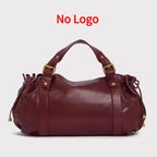 Women's Simple Crossbody Bag Elegant And Versatile Boston Style Work Interior Polyester Soft Handbag