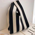 Fashionable Hand-woven Handbag - Women's Mini Buttoned Handbag - Korean-style Casual Handbag - Reusable Shopping Bag