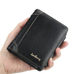 1Pcs/Baellerry Men's Short Pu Leather Wallet, Multiple Card Slots with Bill Holder and Zippered Coin Pocket, Stylish Everyday Small Wallet