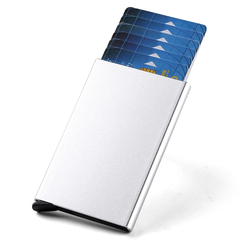 ID Credit Bank Card Holder Wallet Luxury Brand Men Women Anti Rfid Blocking Protected Magic  Slim Mini Small Money Wallets Case