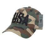 Relaxed Ripstop Cap, USA Text, Woodland