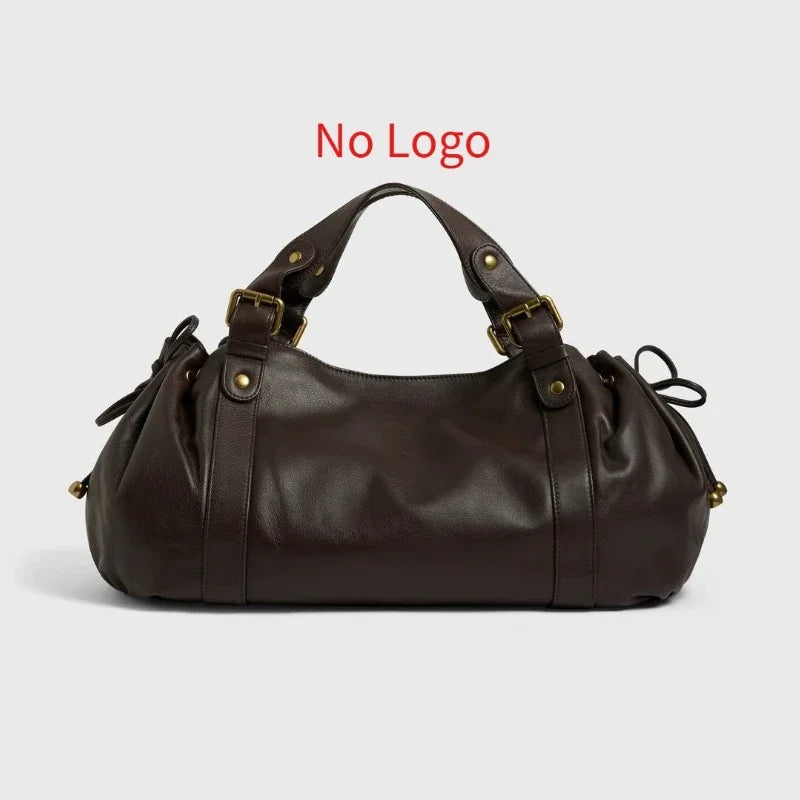 Women's Simple Crossbody Bag Elegant And Versatile Boston Style Work Interior Polyester Soft Handbag