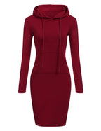 Ladies Autumn Attire Women's Hooded Dresses Hoodie - Style Sweatshirt Dresses for Women Tops in Ladies Clothing