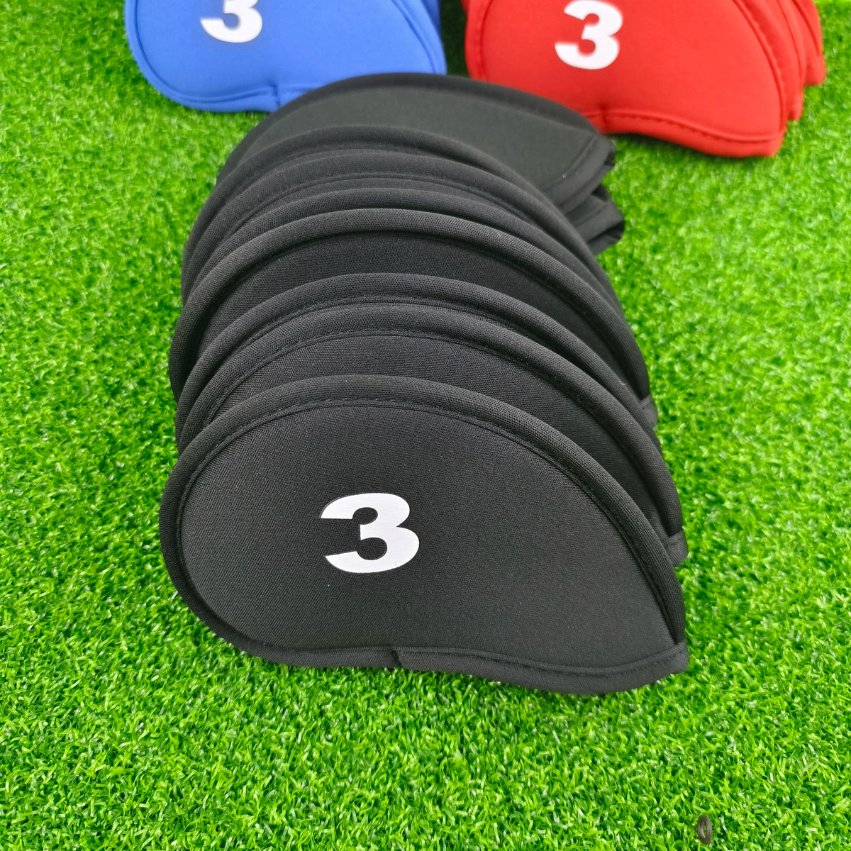 10Pcs/Set Golf Head Covers For Iron Golf Club Protective Black/Red/Blue Golf Club Iron Head Protector Golf Accessories